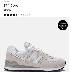 New Balance Men’s 574 Core (Nimbous cloud with white) Size ()